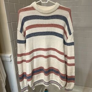 Zara Multicolor Striped Crewneck Sweater